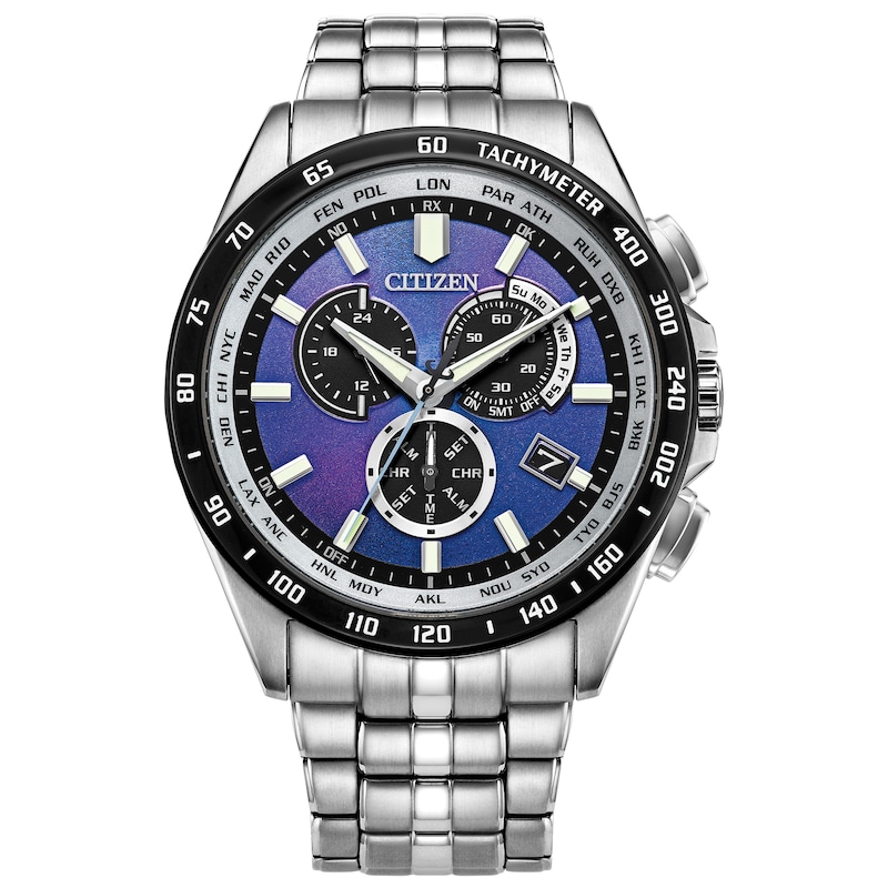 Main Image 1 of Men's Citizen Eco-Drive® Sport Luxury PCAT UNITE with BLUE Chronograph Watch with Blue Dial (Model: CB5874-81L)