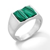 Thumbnail Image 3 of Cushion-Shaped Green Malachite Signet Ring in Sterling Silver