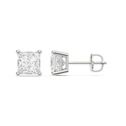 3 CT. T.W. Princess-Cut Certified Lab-Grown Diamond Solitaire Stud Earrings in 14K White Gold (F/VS2)