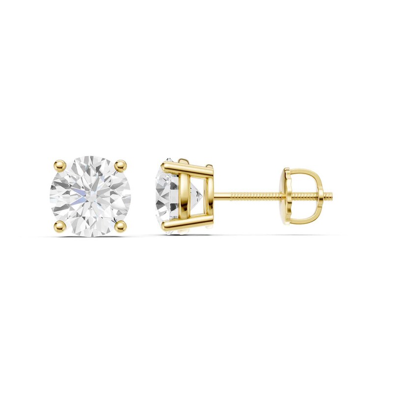 Main Image 1 of 3 CT. T.W. Certified Lab-Grown Diamond Solitaire Stud Earrings in 14K Gold (F/VS2)