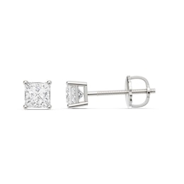 1/2 CT. T.W. Princess-Cut Certified Lab-Grown Diamond Solitaire Stud Earrings in 14K White Gold (F/VS2)