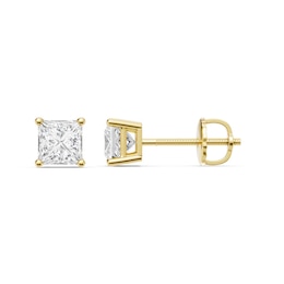 1 CT. T.W. Princess-Cut Certified Lab-Grown Diamond Solitaire Stud Earrings in 14K Gold (F/VS2)