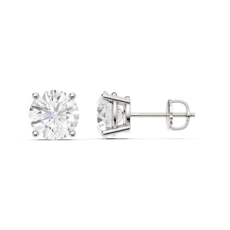 Main Image 1 of 4 CT. T.W. Certified Lab-Grown Diamond Solitaire Stud Earrings in 14K White Gold (F/VS2)