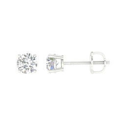1 CT. T.W. Certified Lab-Grown Diamond Solitaire Stud Earrings in 14K White Gold (F/VS2)