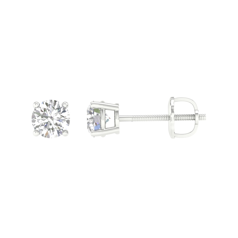 Main Image 1 of 1 CT. T.W. Certified Lab-Grown Diamond Solitaire Stud Earrings in 14K White Gold (F/VS2)