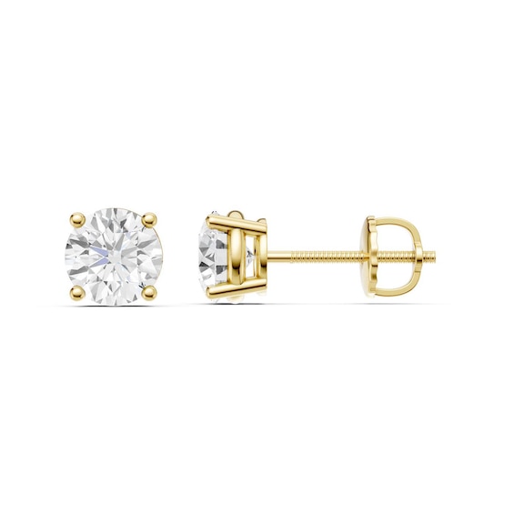 2 CT. T.w. Certified Lab-Grown Diamond Solitaire Stud Earrings in 14K Gold (F/Vs2)