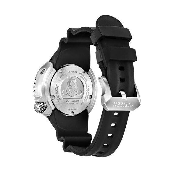 Men's Citizen Eco-DriveÂ® Promaster Professional Diver Black Strap Watch with Red Dial (Model: Bn1024-01Z)