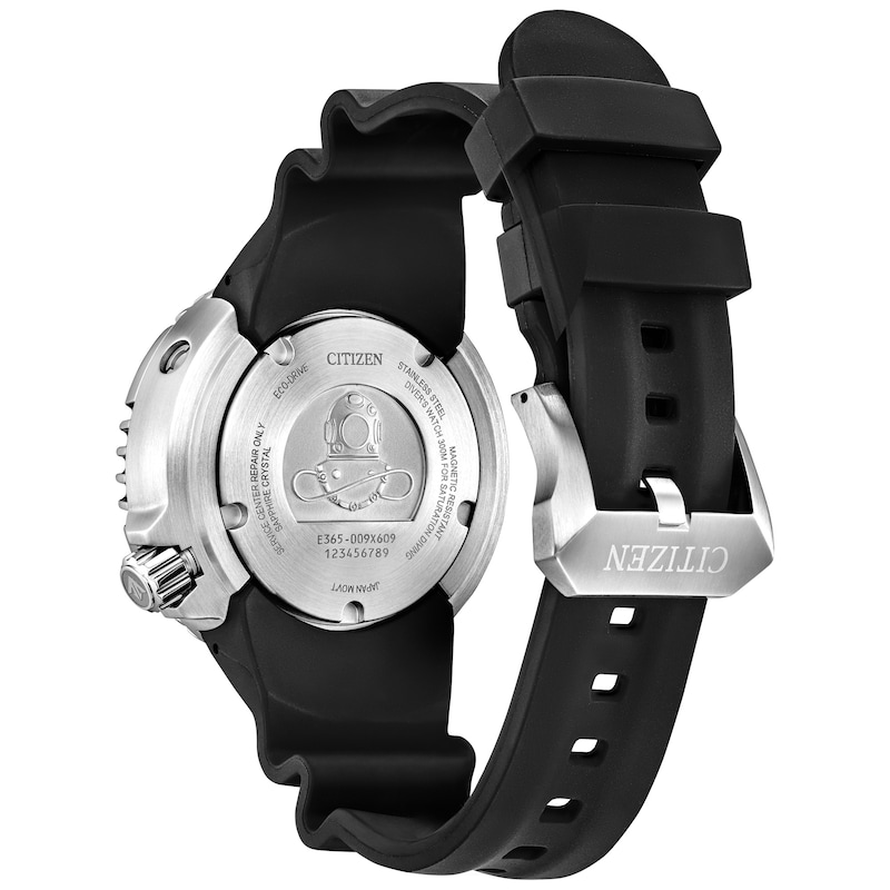 Main Image 3 of Men's Citizen Eco-Drive® Promaster Professional Diver Black Strap Watch with Red Dial (Model: BN1024-01Z)