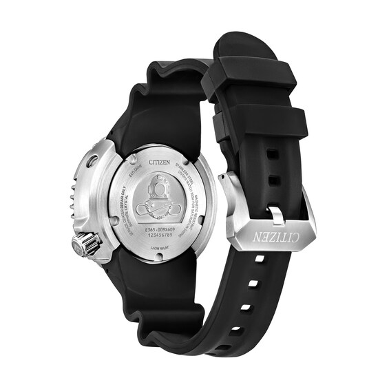 Men's Citizen Eco-Drive® Promaster Professional Diver Black Strap Watch with Blue Dial (Model: Bn1025-08L)