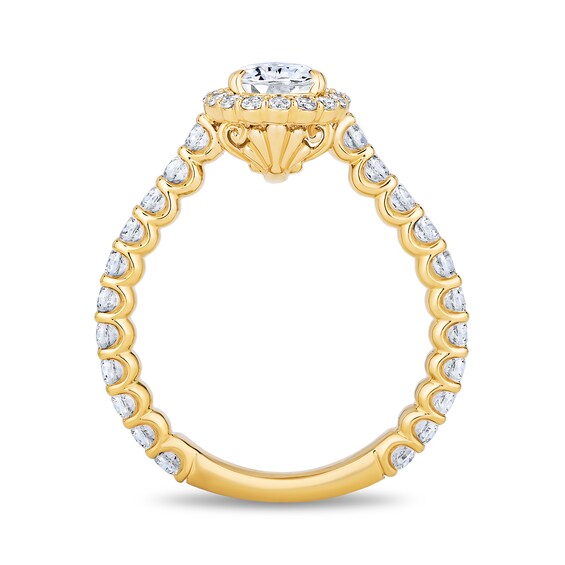 Enchanted Star Ariel 1-7/8 CT. T.w. Pear-Shaped Certified Lab-Grown Diamond Frame Engagement Ring in 14K Gold (F/Vs2)
