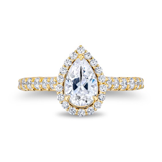 Enchanted Star Ariel 1-7/8 CT. T.w. Pear-Shaped Certified Lab-Grown Diamond Frame Engagement Ring in 14K Gold (F/Vs2)