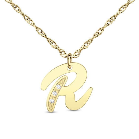 Diamond Accent Initial Pendant (1 Letter)