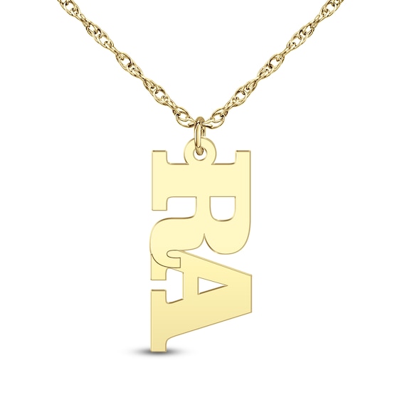 Sideways Double Initial Pendant (2 Letters)
