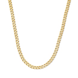 6.0mm Domed Curb Chain Necklace in Solid 10K Gold - 20"