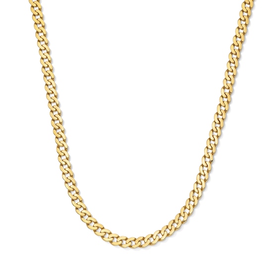 6.0mm Domed Curb Chain Necklace in Solid 10K Gold - 20"