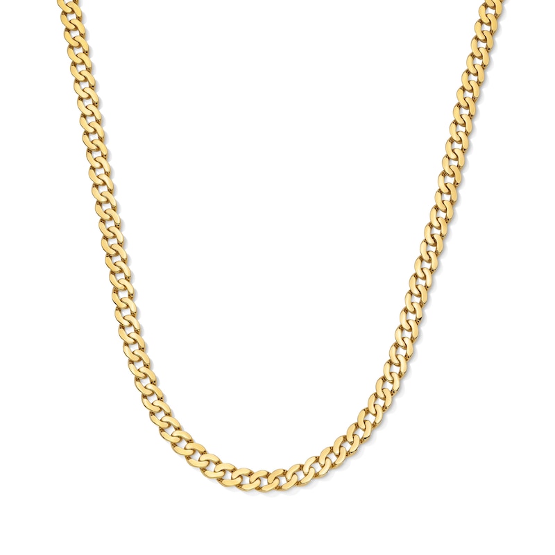 Main Image 1 of 6.0mm Domed Curb Chain Necklace in Solid 10K Gold - 20"