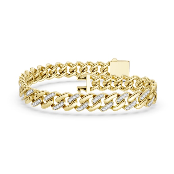 1 CT. T.w. Lab-Grown Diamond Curb Chain Bracelet in 10K Gold (F/Vs2) - 8.5"