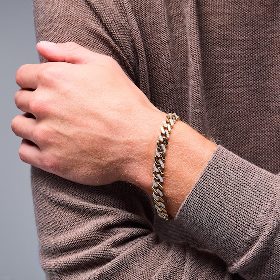 1 CT. T.w. Lab-Grown Diamond Curb Chain Bracelet in 10K Gold (F/Vs2) - 8.5"