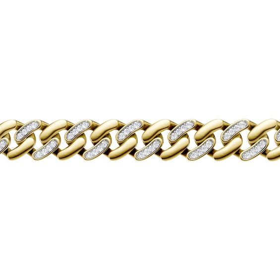 1 CT. T.w. Lab-Grown Diamond Curb Chain Bracelet in 10K Gold (F/Vs2) - 8.5"