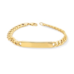 7.0mm Curb Chain ID Bracelet in Hollow 10K Gold - 8.5"