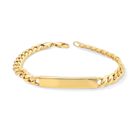 7.0mm Curb Chain ID Bracelet in Hollow 10K Gold - 8.5"
