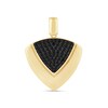 Thumbnail Image 1 of 3/8 CT. T.W. Black Diamond Trillion-Shaped Necklace Charm in 10K Gold
