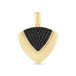 3/8 CT. T.W. Black Diamond Trillion-Shaped Necklace Charm in 10K Gold
