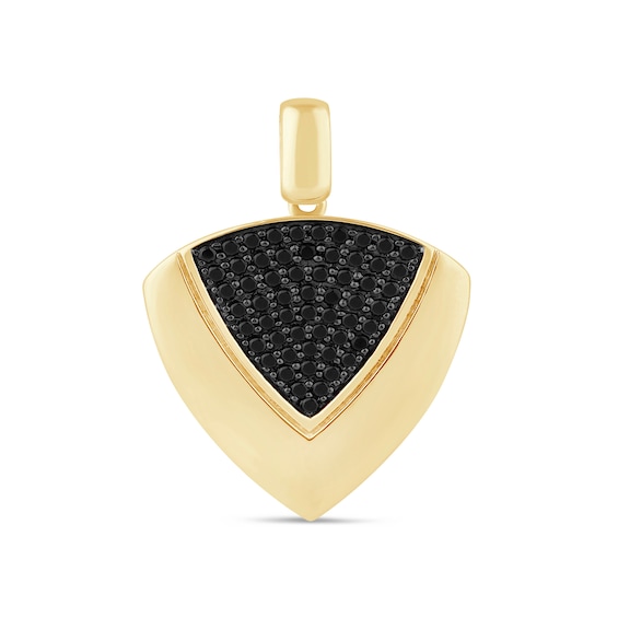 3/8 CT. T.w. Black Diamond Trillion-Shaped Necklace Charm in 10K Gold