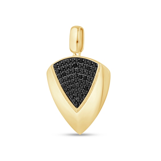 3/8 CT. T.w. Black Diamond Trillion-Shaped Necklace Charm in 10K Gold