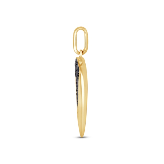 3/8 CT. T.w. Black Diamond Trillion-Shaped Necklace Charm in 10K Gold