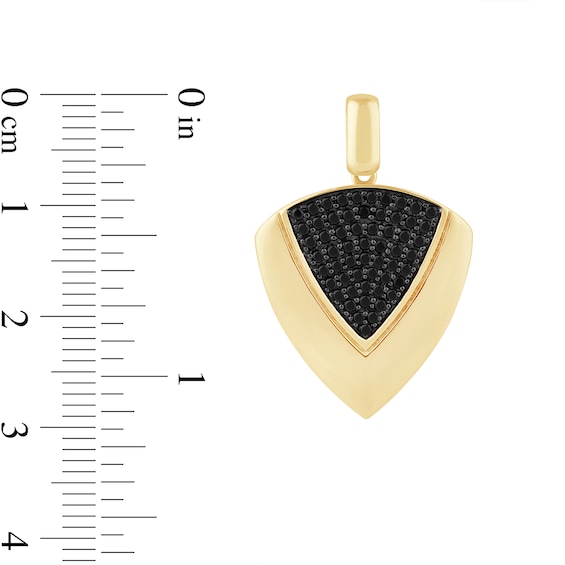 3/8 CT. T.w. Black Diamond Trillion-Shaped Necklace Charm in 10K Gold