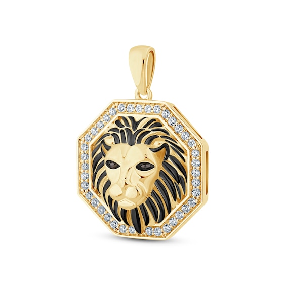 1/4 CT. T.w. Certified Lab-Grown Diamond Lion Necklace Charm in Sterling Silver with 24K Gold Vermeil (F/Vs2)