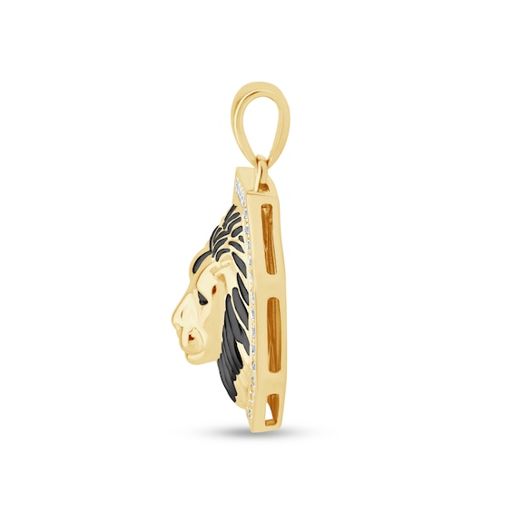 1/4 CT. T.w. Certified Lab-Grown Diamond Lion Necklace Charm in Sterling Silver with 24K Gold Vermeil (F/Vs2)
