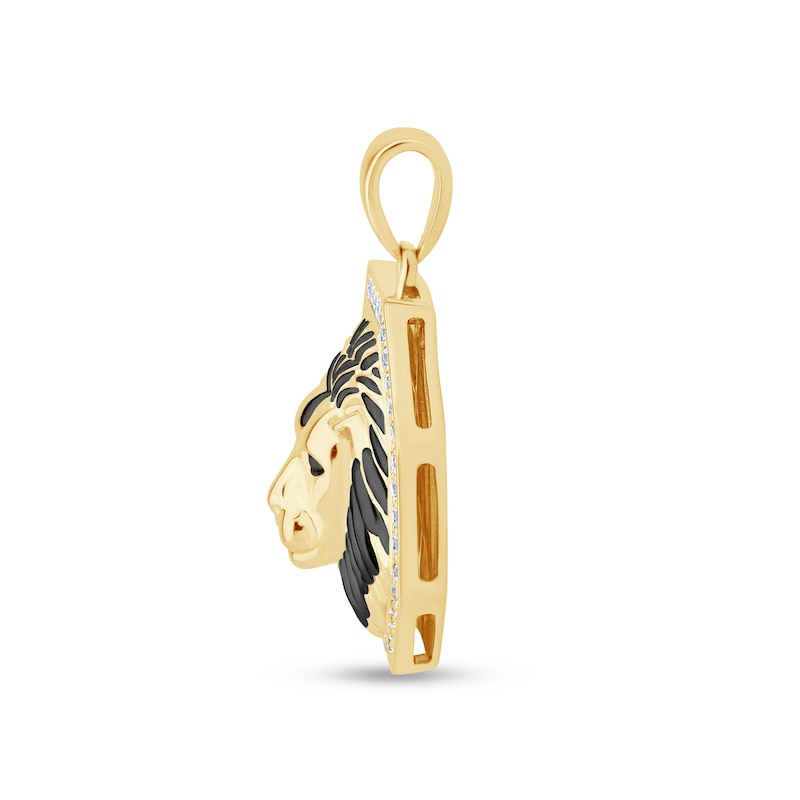 Main Image 3 of 1/4 CT. T.W. Certified Lab-Grown Diamond Lion Necklace Charm in Sterling Silver with 24K Gold Vermeil (F/VS2)