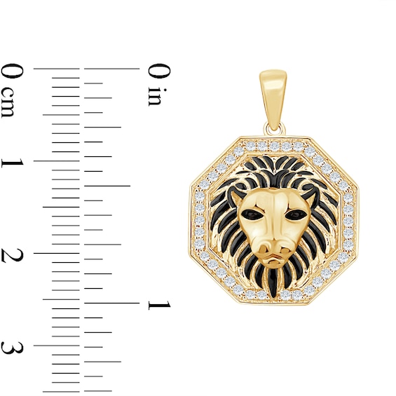 1/4 CT. T.w. Certified Lab-Grown Diamond Lion Necklace Charm in Sterling Silver with 24K Gold Vermeil (F/Vs2)