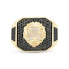Thumbnail Image 3 of 1-1/4 CT. T.W. Black and White Diamond Lion Signet Ring in 10K Gold