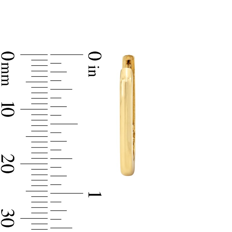 Paper Clip Link Huggie Hoop Earrings in Solid 10K Gold