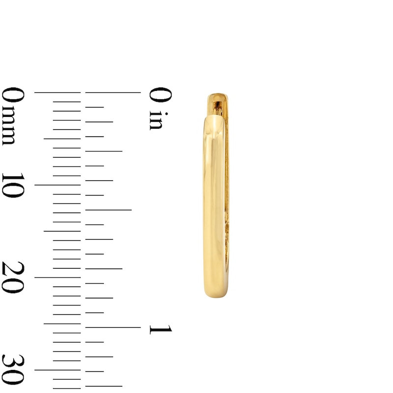 Main Image 2 of Paper Clip Link Huggie Hoop Earrings in Solid 10K Gold