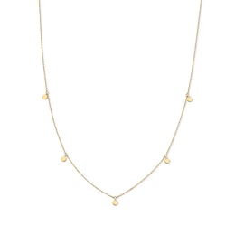 Disc Dangle Cable Chain Necklace in Solid 10K Gold