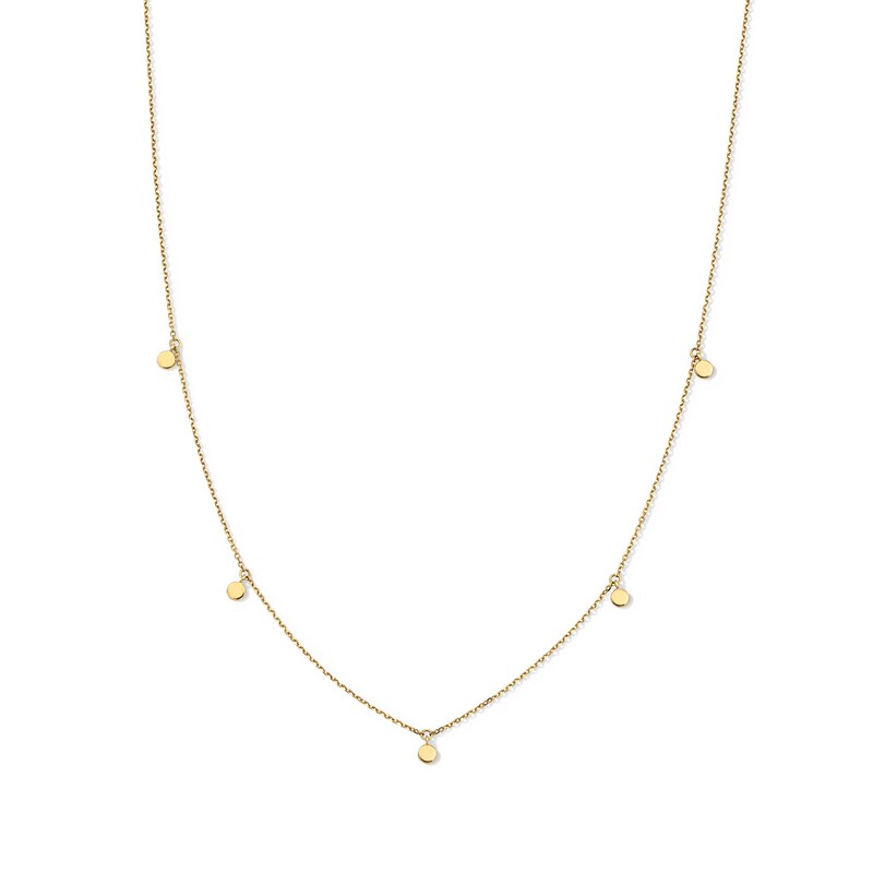 Main Image 1 of Disc Dangle Cable Chain Necklace in Solid 10K Gold