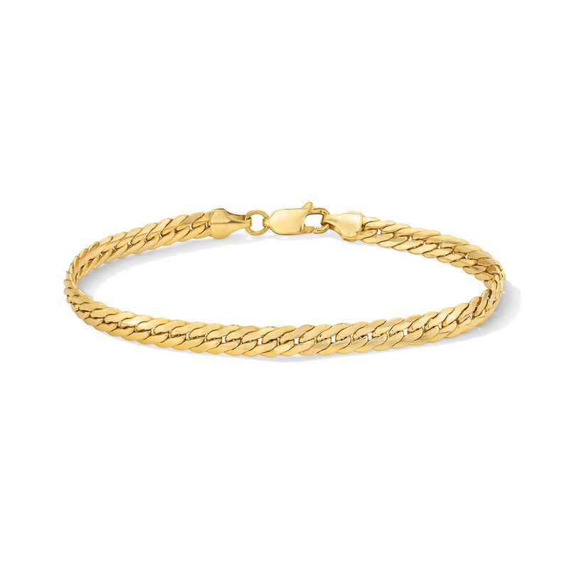 Main Image 1 of 4.8mm Curb Chain Bracelet in Hollow 10K Gold - 7.5"