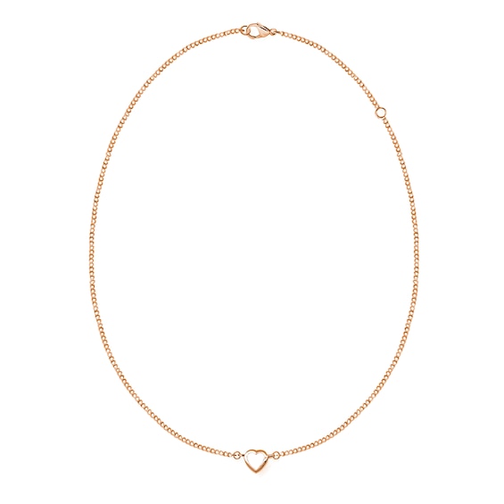 Family Heart-Shaped Gemstone Station Necklace (1-9 Stones) - 17"