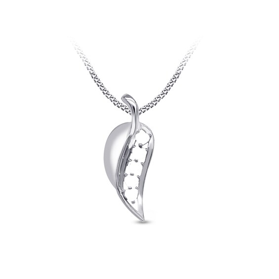 Family Heart-Shaped Gemstone Leaf Pendant (1-5 Stones) - 17â