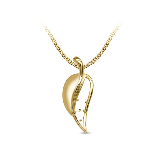 Family Heart-Shaped Gemstone Leaf Pendant (1-5 Stones) - 17â