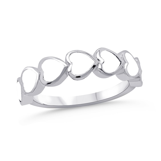 Family Nestled Heart-Shaped Gemstone Ring (1 to 7 Stones)