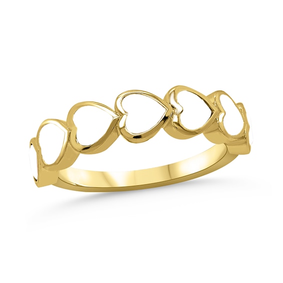 Family Nestled Heart-Shaped Gemstone Ring (1 to 7 Stones)