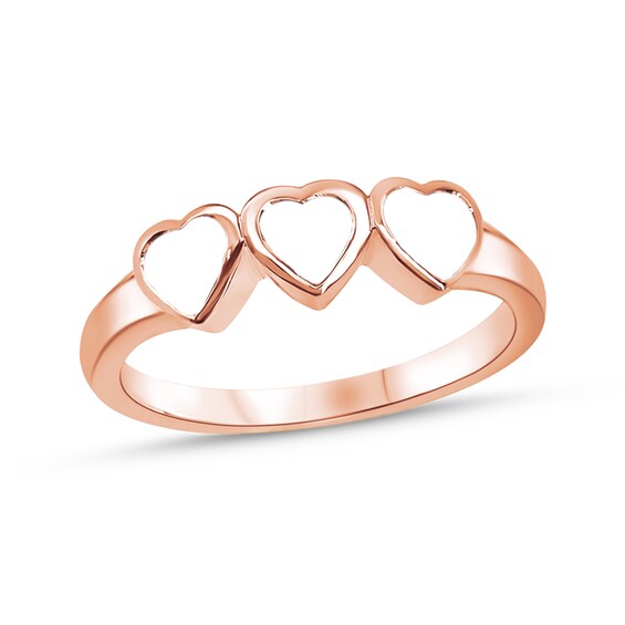 Family Bezel-Set Heart-Shaped Gemstone Ring (1 to 7 Stones)