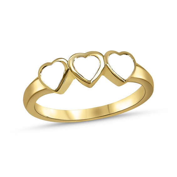 Family Bezel-Set Heart-Shaped Gemstone Ring (1 to 7 Stones)