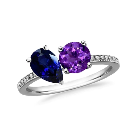 Coupleâs Toi et Moi Birthstone Ring (2 Stones)