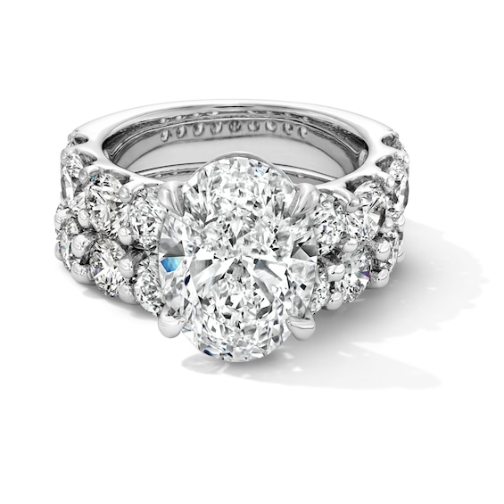 10 CT. T.w. Oval-Shaped Certified Lab-Grown Diamond Bridal Set in 14K White Gold